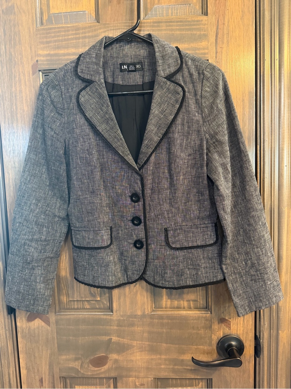 I.N. Studio Gray Notched Lapel Women's Blazer